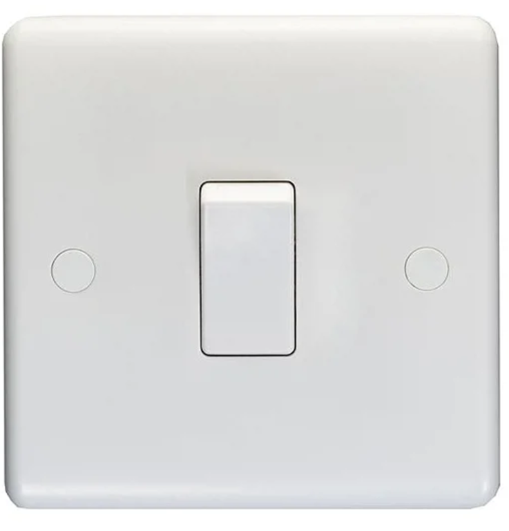 household single light switch in white